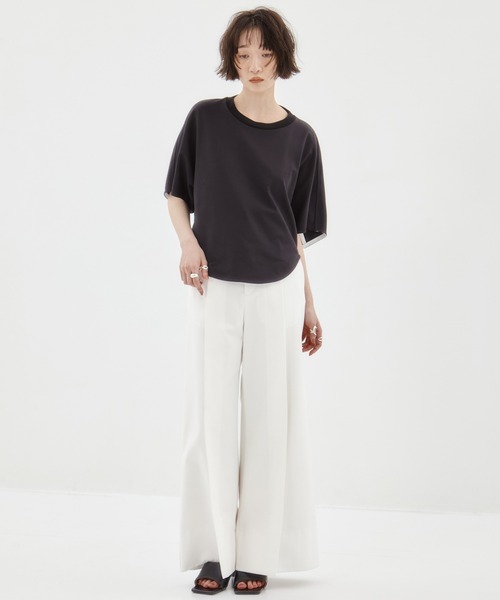 STUDIOUS（ステュディオス）の「【STUDIOUS/ステュディオス】Oversized Tee/オーバーサイズTシャツ（Tシャツ/カットソー・レディース・ブラック/ライトブルー/ホワイト・FREE）」の22枚目の写真
