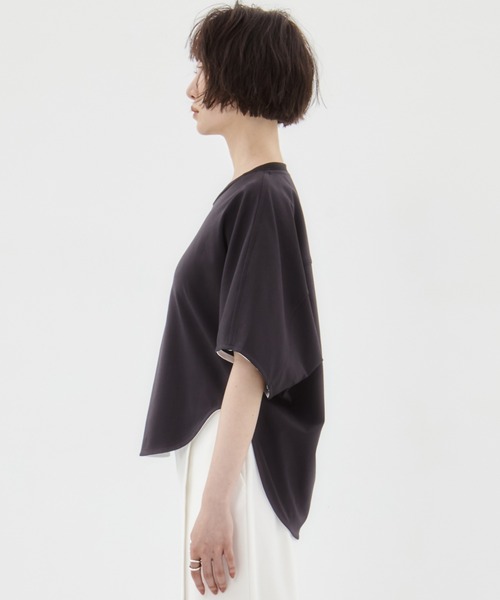 STUDIOUS（ステュディオス）の「【STUDIOUS/ステュディオス】Oversized Tee/オーバーサイズTシャツ（Tシャツ/カットソー・レディース・ブラック/ライトブルー/ホワイト・FREE）」の18枚目の写真