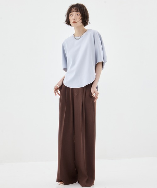 STUDIOUS（ステュディオス）の「【STUDIOUS/ステュディオス】Oversized Tee/オーバーサイズTシャツ（Tシャツ/カットソー・レディース・ブラック/ライトブルー/ホワイト・FREE）」の16枚目の写真