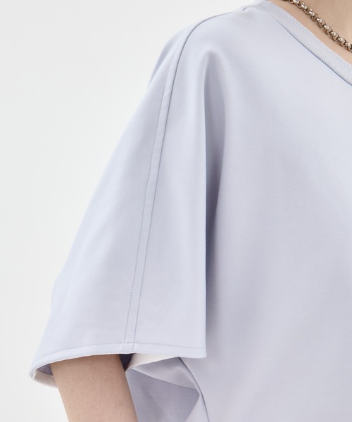 STUDIOUS（ステュディオス）の「【STUDIOUS/ステュディオス】Oversized Tee/オーバーサイズTシャツ（Tシャツ/カットソー・レディース・ブラック/ライトブルー/ホワイト・FREE）」の9枚目の写真