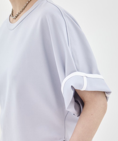 STUDIOUS（ステュディオス）の「【STUDIOUS/ステュディオス】Oversized Tee/オーバーサイズTシャツ（Tシャツ/カットソー・レディース・ブラック/ライトブルー/ホワイト・FREE）」の8枚目の写真