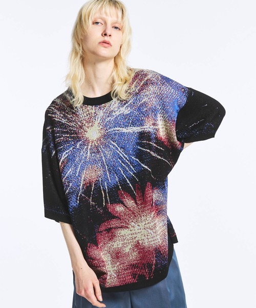 その他 hanabi1 UNISEX》Prime-Over HANABI Short Sleeve Crew Neck Knit T