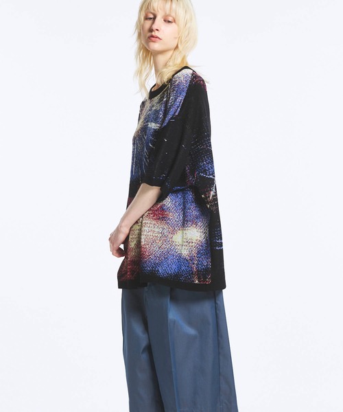 MAISON SPECIAL（メゾンスペシャル）の「《UNISEX》Prime-Over HANABI Short Sleeve Crew Neck Knit T-Shirt/プライムオーバー花火ショートスリーブクルーネックTシャツ【MAISON SPECIAL/メゾンスペシャル】（ニット/セーター・メンズ・その他2/その他1・2/1/0）」の6枚目の写真