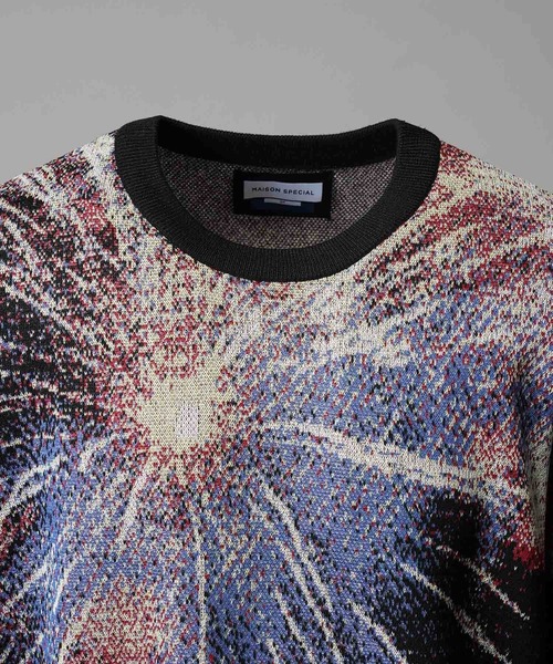 UNISEX》Prime-Over HANABI Short Sleeve Crew Neck Knit T-Shirt