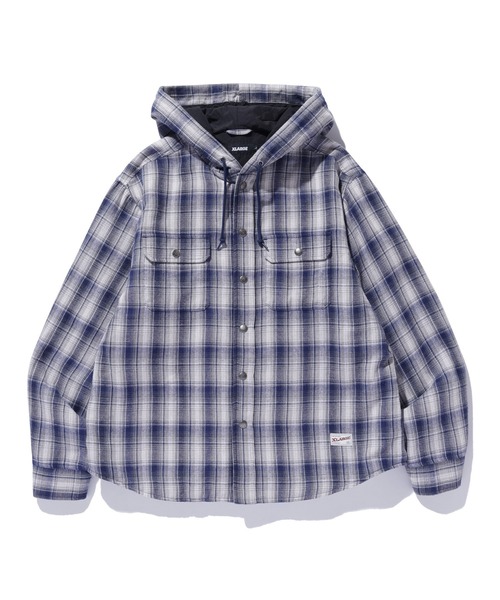 XLARGE（エクストララージ）の「HOODED FLANNEL SHIRT（シャツ/ブラウス・メンズ・ブラック/ブラウン/ネイビー・S/M/L/XL）」の3枚目の写真