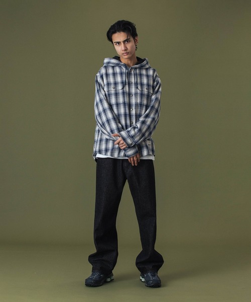 XLARGE（エクストララージ）の「HOODED FLANNEL SHIRT（シャツ/ブラウス・メンズ・ブラック/ブラウン/ネイビー・S/M/L/XL）」の5枚目の写真
