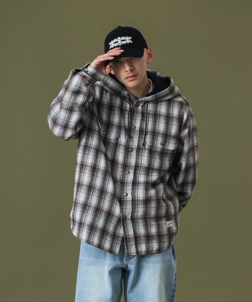 XLARGE（エクストララージ）の「HOODED FLANNEL SHIRT（シャツ/ブラウス・メンズ・ブラック/ブラウン/ネイビー・S/M/L/XL）」の13枚目の写真