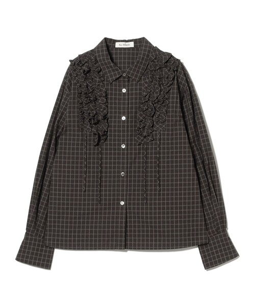 Ray BEAMS(レイビームス)の「チェック フリル ブレード シャツ(シャツ/ブラウス・レディース・ブラック/ワイン・ONE SIZE)」の11枚目の写真