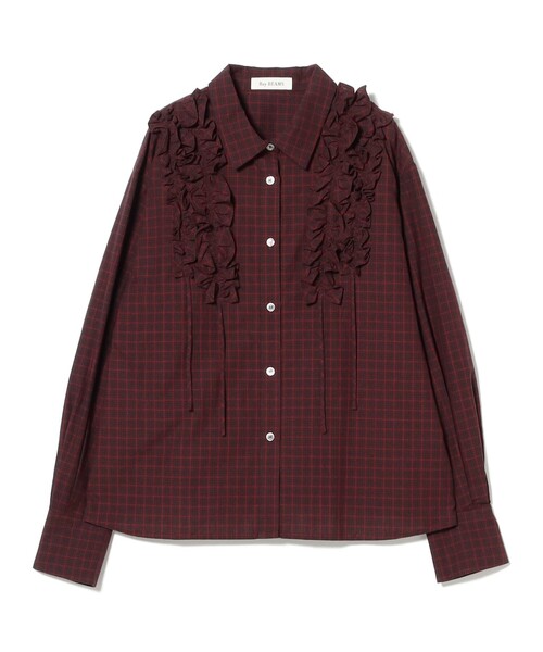 Ray BEAMS(レイビームス)の「チェック フリル ブレード シャツ(シャツ/ブラウス・レディース・ブラック/ワイン・ONE SIZE)」の14枚目の写真