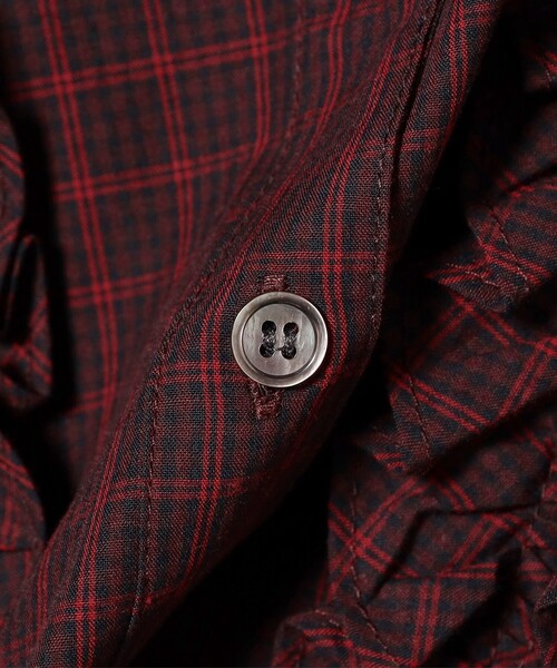 Ray BEAMS(レイビームス)の「チェック フリル ブレード シャツ(シャツ/ブラウス・レディース・ブラック/ワイン・ONE SIZE)」の18枚目の写真
