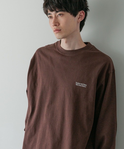 LOWRYS FARM（ローリーズファーム）の「【LFM(U)】ＣＲＥＷ　ＮＥＣＫＴ／ロングスリーブ　 581153（Tシャツ/カットソー・メンズ・ホワイト/ブラウン/グリーン/ブラック/グレー/イエロー・SMALL/MEDIUM/LARGE）」の4枚目の写真