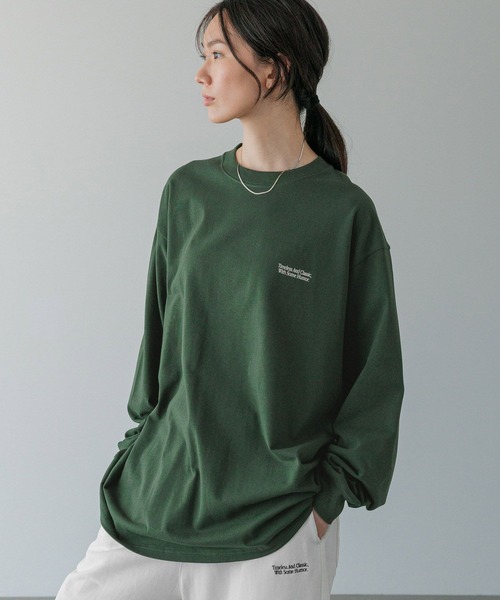 LOWRYS FARM（ローリーズファーム）の「【LFM(U)】ＣＲＥＷ　ＮＥＣＫＴ／ロングスリーブ　 581153（Tシャツ/カットソー・メンズ・ホワイト/ブラウン/グリーン/ブラック/グレー/イエロー・SMALL/MEDIUM/LARGE）」の5枚目の写真