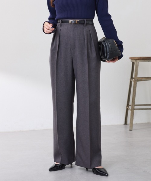 セール】ウールライクタックパンツ/セットアップ可/WEB限定カラー展開