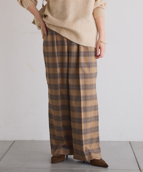 COLLAGE GALLARDAGALANTE（コラージュガリャルダガランテ）の「ウールライクタックワイドパンツ/セットアップ可/WEB限定カラー展開/セレモニー（スラックス・レディース・ブラウン/ネイビー/ベージュ/グレー/チャコールグレー/キャメル/グレー系その他・0/1）」の19枚目の写真