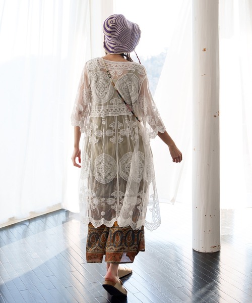 チャイハネ（チャイハネ）の「【チャイハネ】レシアム総レースロングカーディガン（カーディガン/ボレロ・レディース・ブラック/ホワイト・FREE）」の15枚目の写真