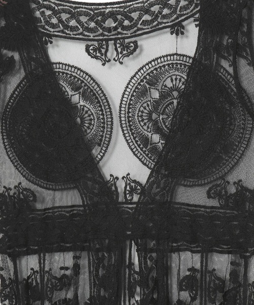 チャイハネ（チャイハネ）の「【チャイハネ】レシアム総レースロングカーディガン（カーディガン/ボレロ・レディース・ブラック/ホワイト・FREE）」の17枚目の写真