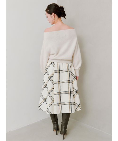 セール】Sustainableロービングチェックミドルスカート（スカート