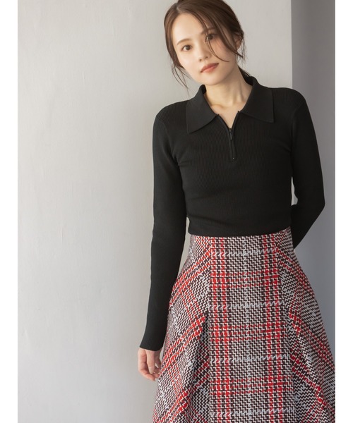 Snidel Sustainableロービングチェックミドルスカート Sustainableロービングチェックミドルスカート(ロングスカート