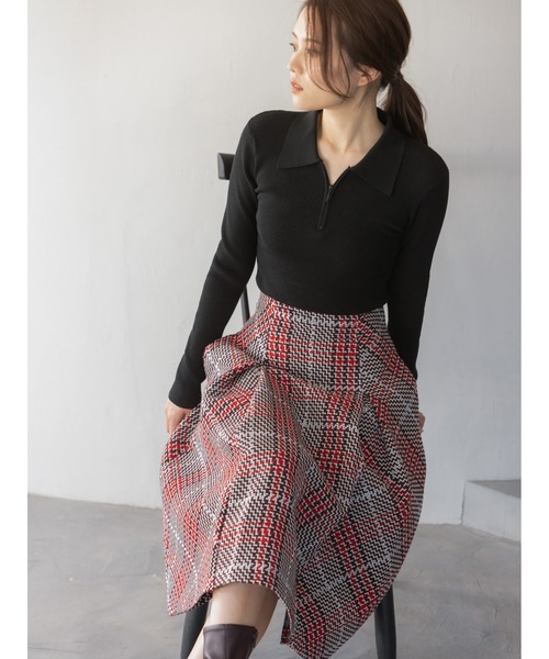 Sustainableロービングチェックミドルスカート（スカート）｜SNIDEL