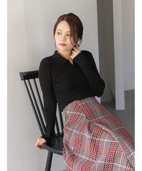 【25SS✨新品未使用タグ付き】SNIDEL ベルト付きミドルスカート　ドット柄 ベルト付きプリーツロングスカート｜SNIDEL スナイデル