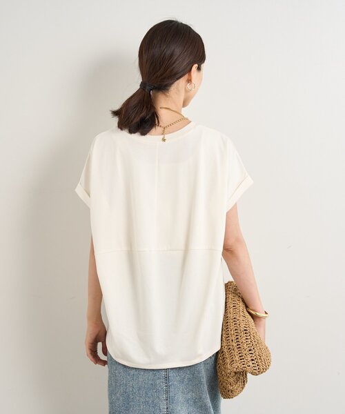 un dix cors（アンディコール）の「《UVカット・速乾・夏に快適◎》冷感プレーティング天竺カットソー（Tシャツ/カットソー・レディース・ホワイト/バーガンディー/グリーン/ブラック・FREE）」の8枚目の写真