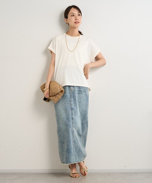 un dix cors（アンディコール）の「《UVカット・速乾・夏に快適◎》冷感プレーティング天竺カットソー（Tシャツ/カットソー・レディース・ホワイト/バーガンディー/グリーン/ブラック・FREE）」の10枚目の写真