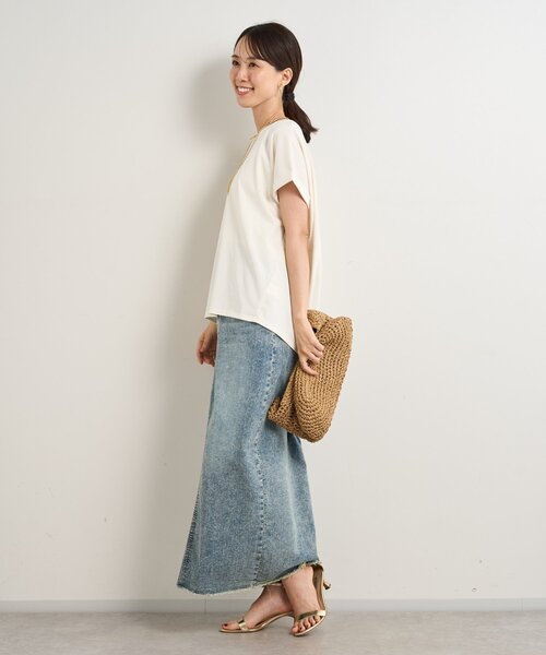 un dix cors（アンディコール）の「《UVカット・速乾・夏に快適◎》冷感プレーティング天竺カットソー（Tシャツ/カットソー・レディース・ホワイト/バーガンディー/グリーン/ブラック・FREE）」の11枚目の写真