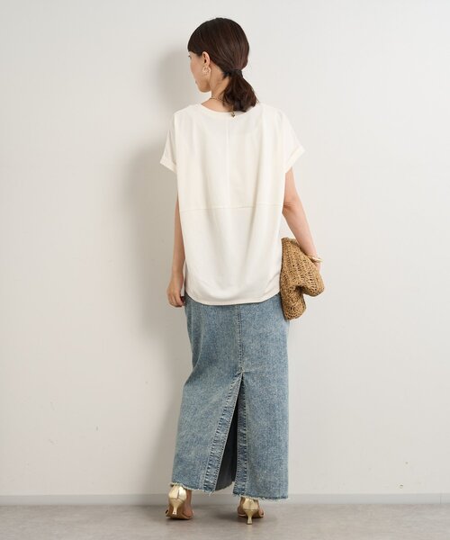 un dix cors（アンディコール）の「《UVカット・速乾・夏に快適◎》冷感プレーティング天竺カットソー（Tシャツ/カットソー・レディース・ホワイト/バーガンディー/グリーン/ブラック・FREE）」の12枚目の写真