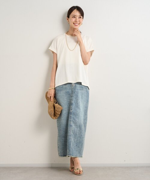 un dix cors（アンディコール）の「《UVカット・速乾・夏に快適◎》冷感プレーティング天竺カットソー（Tシャツ/カットソー・レディース・ホワイト/バーガンディー/グリーン/ブラック・FREE）」の13枚目の写真