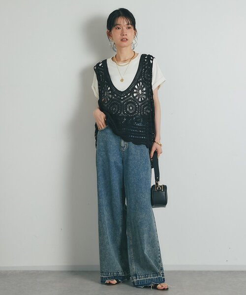 un dix cors（アンディコール）の「《UVカット・速乾・夏に快適◎》冷感プレーティング天竺カットソー（Tシャツ/カットソー・レディース・ホワイト/バーガンディー/グリーン/ブラック・FREE）」の14枚目の写真