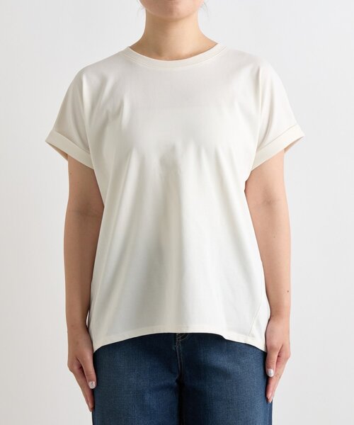 un dix cors（アンディコール）の「《UVカット・速乾・夏に快適◎》冷感プレーティング天竺カットソー（Tシャツ/カットソー・レディース・ホワイト/バーガンディー/グリーン/ブラック・FREE）」の15枚目の写真