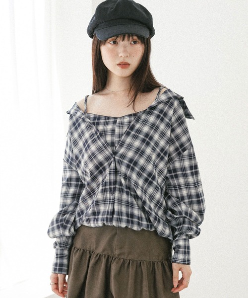 Heather(ヘザー)の「ドッキングバルーンシャツ 582407(シャツ/ブラウス・レディース・ブルー系その他/ブラック系その他/オフホワイト・FREE)」の22枚目の写真