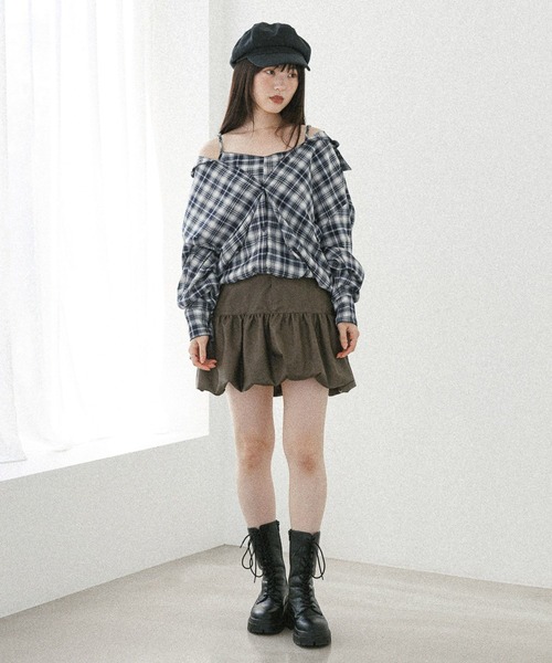 Heather(ヘザー)の「ドッキングバルーンシャツ 582407(シャツ/ブラウス・レディース・ブルー系その他/ブラック系その他/オフホワイト・FREE)」の18枚目の写真