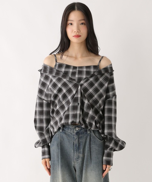 Heather(ヘザー)の「ドッキングバルーンシャツ 582407(シャツ/ブラウス・レディース・ブルー系その他/ブラック系その他/オフホワイト・FREE)」の16枚目の写真
