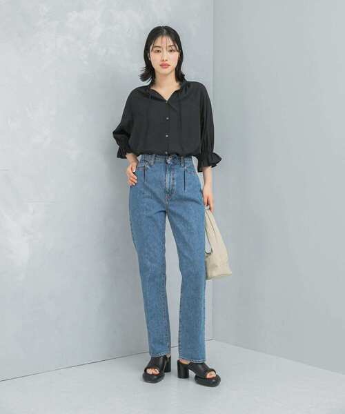 URBAN RESEARCH ROSSO WOMEN（アーバンリサーチ　ロッソ）の「クールタッチセミシアーフリルブラウス（シャツ/ブラウス・レディース・ブラック/オフホワイト/イエロー・FREE）」の20枚目の写真