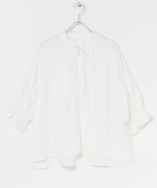 URBAN RESEARCH ROSSO WOMEN（アーバンリサーチ　ロッソ）の「クールタッチセミシアーフリルブラウス（シャツ/ブラウス・レディース・ブラック/オフホワイト/イエロー・FREE）」の13枚目の写真