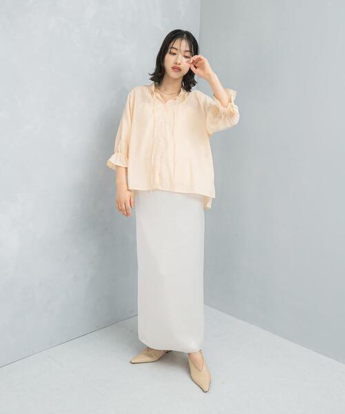 URBAN RESEARCH ROSSO WOMEN（アーバンリサーチ　ロッソ）の「クールタッチセミシアーフリルブラウス（シャツ/ブラウス・レディース・ブラック/オフホワイト/イエロー・FREE）」の17枚目の写真