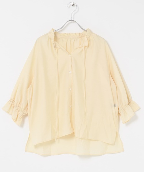 URBAN RESEARCH ROSSO WOMEN（アーバンリサーチ　ロッソ）の「クールタッチセミシアーフリルブラウス（シャツ/ブラウス・レディース・ブラック/オフホワイト/イエロー・FREE）」の10枚目の写真