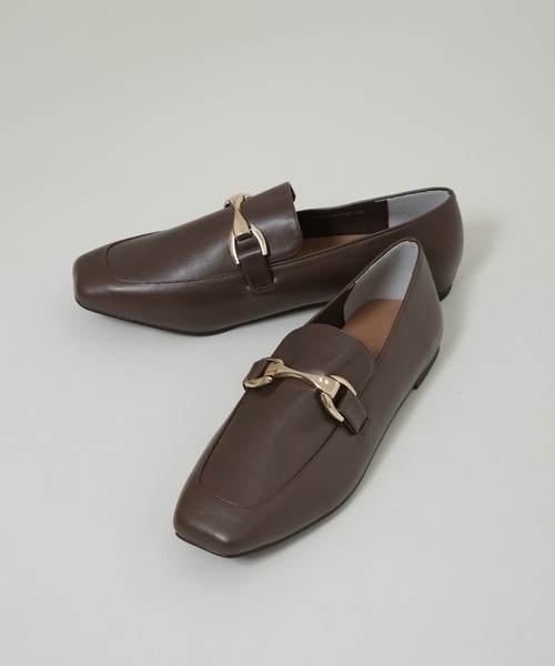 NANO universe（ナノユニバース）の「スクエアトゥバックル付きローファー（ローファー・レディース・ブラック/ダークブラウン・36/37/38）」の3枚目の写真