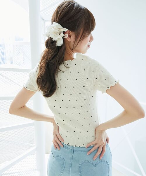 MAJESTIC LEGON（マジェスティックレゴン）の「ドットパターンリブカーディガン（カーディガン/ボレロ・レディース・ブラック系その他/グレー系その他/ホワイト系その他・MEDIUM）」の13枚目の写真