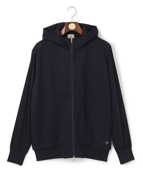 J.PRESS（ジェイプレス）の「お出かけシーンにも最適【J.PRESS PREMIUM JERSEY】ジャガードリンクス コンビパーカー（パーカー・メンズ・グレー系/ネイビー系・X-LARGE/LARGE/MEDIUM）」の6枚目の写真