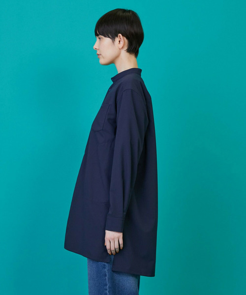 FRAPBOIS(フラボア)の「サッカーシャツ(シャツ/ブラウス・レディース・ネイビー/ストライプ・1/2)」の3枚目の写真