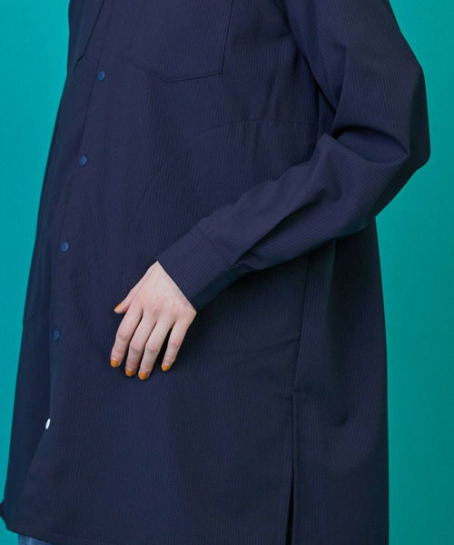 FRAPBOIS(フラボア)の「サッカーシャツ(シャツ/ブラウス・レディース・ネイビー/ストライプ・1/2)」の5枚目の写真