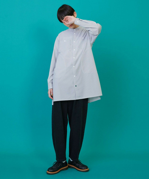 FRAPBOIS(フラボア)の「サッカーシャツ(シャツ/ブラウス・レディース・ネイビー/ストライプ・1/2)」の22枚目の写真