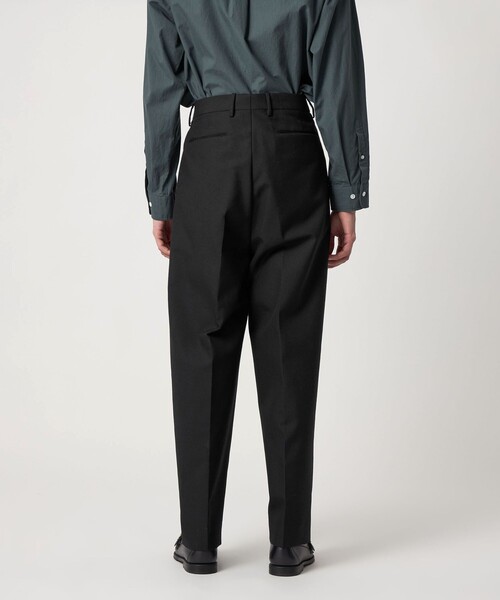 超高級★美品◎スティーブンアラン　ワイドトラウザーズ　ブラック　S Steven Alan＞ ウール オックスフォード イン ツープリーツ