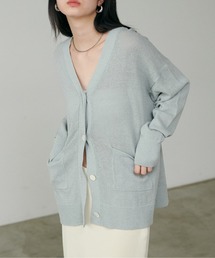 【LARUTA】[Web限定] 綿麻シアーニットカーデ