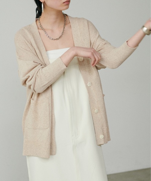 LARUTA（ラルータ）の「【LARUTA】[Web限定] 綿麻シアーニットカーデ（カーディガン/ボレロ・レディース・ブラック/ベージュ/ブルー/アイボリー/ミント/ピンク・FREE）」の21枚目の写真