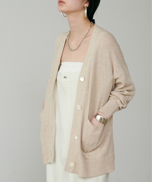 LARUTA（ラルータ）の「【LARUTA】[Web限定] 綿麻シアーニットカーデ（カーディガン/ボレロ・レディース・ブラック/ベージュ/ブルー/アイボリー/ミント/ピンク・FREE）」の19枚目の写真