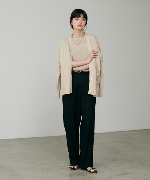 LARUTA（ラルータ）の「【LARUTA】[Web限定] 綿麻シアーニットカーデ（カーディガン/ボレロ・レディース・ブラック/ベージュ/ブルー/アイボリー/ミント/ピンク・FREE）」の18枚目の写真
