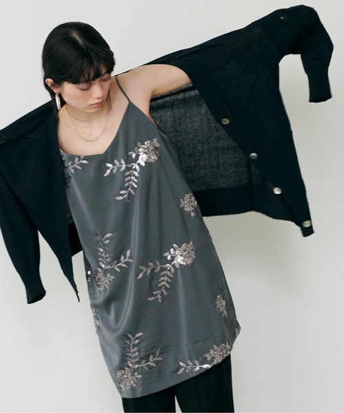 LARUTA（ラルータ）の「【LARUTA】[Web限定] 綿麻シアーニットカーデ（カーディガン/ボレロ・レディース・ブラック/ベージュ/ブルー/アイボリー/ミント/ピンク・FREE）」の9枚目の写真